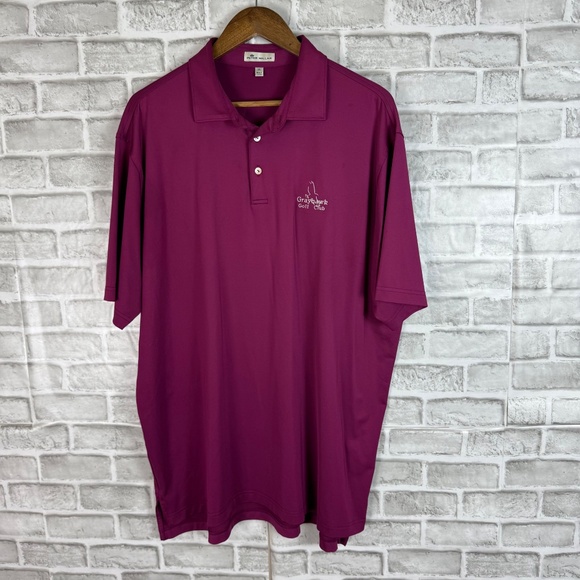 Peter Millar x Grayhawk GC Solid Maroon Performance Golf Polo Mens XL Stretch - Picture 2 of 8